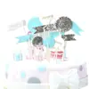 Decoración de pastel/decoración/inserción de tarjeta/decoración decoración de horneado decoración decoración bandera de pastel de fiesta material azul