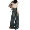 Jeans de pierna ancha estilo retro americano extralargos para mujeres altas, colección otoño 2026, estilo callejero, pantalones rectos de largo hasta el suelo
