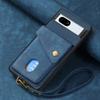 Adecuado para Funda de Teléfono con Tarjetero Google 11, Color Sólido Retro Ranura Múltiple para Tarjetas Correa Soporte, Funda de Cuero para Teléfono Pixel 10 Pro