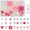 Kit de Material para Acessórios de Pulseira e Colar DIY com Contas Redondas de Acrílico em 12 Cores Morandi Série Pétala com Furos