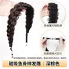 Elegante Diadema Trenza Espina de Pescado de Perlas con Corona Alta, Antideslizante Dentado, Accesorio para el Cabello que Reduce la Edad, Diadema Perezosa para Presionar el Cabello