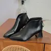 Nuevas Botas Cortas de Mujer para Otoño/Invierno 2026 con Tacón Grueso, Punta Fina, Cierre Trasero, Botines de Tobillo Versátiles y Modernos
