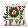 Juego de Fundas de Almohada Transfronterizas para Navidad Europea y Americana, Funda para Cojín de Sofá de Sala de Estar, Funda para Almohada de Cintura con Reno Papá Noel Árbol, Suministro de Fábrica