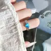 Novo Anel Aberto Estilo Chinês Exquisito Esmalte Gota de Óleo Cuia Vintage Luxo Leve Versátil Renda Doce