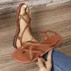 Sandalias Planas de Chanclas Tejidas para Playa para Mujer 2026 Nuevas Casuales Europeas y Americanas Talla Grande 43 Sandalias Slip-on de Celebridad de Internet para Mujer