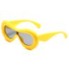 Óculos de Sol Han Meng New Y2K Europeus e Americanos Cor de Doce Óculos de Festa Personalizados Unissex Óculos de Sol de Armação Grande