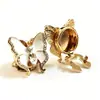 Mariposa de Cristal Tridimensional Incrustada con Diamantes, Gemelos de Metal, Electrochapados y Soldados, Set de Botones Desmontables para Ropa de Mujer, Transfronterizo