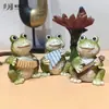 Jardín Exterior Hecho a Mano Adornos de Patio Jardinería Bonsái Escena Miniatura Pequeña Animales Pequeños Creativos Rana Resina