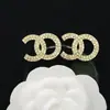 Pendientes de alta calidad para todo tipo de atuendos, pendientes de moda para hombres y mujeres, letras de pedrería, todo a juego, pasador de plata s925, accesorios de aleación