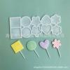 Molde de silicona para decoración de tartas con forma de piruleta, con pegamento de chocolate y azúcar, varios estilos opcionales