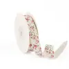 Cinta de Algodón Estampada Nueva de 1.5 cm de Ancho Cinta de Tejido Liso Tira de Tela Cinta Navideña Decoración de Caja de Regalo Accesorios para la Cabeza Cinta DIY