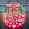 Yzm Nuevo Producto Transfronterizo Día de San Valentín Letrero de Madera con Forma de Corazón para Puerta Decoración del Hogar Colgante Artesanía de Madera