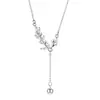 Collar Romántico de Plata de Ley S925 con Borla de Espiga de Trigo para Mujer 2025 Nuevo Lujo Accesible Diseño Elegante de Nicho Collar para Clavícula