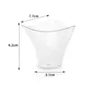 Varios Platillos para Salsa Tazas Cuadradas Tazas para Mousse Plástico Transparente Vajilla Platos para Postre Platos Pequeños para Aperitivos de Fiesta con Cuchara