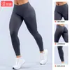 Pantalones de Yoga DFYNE Seamless de Cintura en V Alta Elasticidad Cadera de Durazno Ajustados Largos Pantalones de Deporte Entrenamiento Running Fitness Pantalones Largos