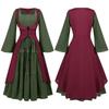 Vestido longo de renda com gola quadrada e manga bufante para mulheres europeias e americanas, vestido vitoriano
