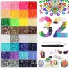 Em Estoque Atacado Conjunto de Cores Mistas com 40 Compartimentos Strass de Resina com Fundo Plano 3mm Acessórios para Unhas Artesanais DIY Acessórios para Roupas