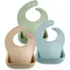 Baberos de silicona más vendidos transfronterizos juego de 3 piezas baberos de silicona para bebé impermeables y a prueba de fugas baberos para comer de bebé al por mayor