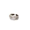 Anillo de apertura geométrica multicapa de circón nicho ins de alta gama anillo de dedo Joker nuevo para el trabajo anillos de dedo al por mayor