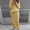 AliExpress outono e inverno novas roupas femininas Amazon wish moda europeia e americana conjunto de suéter com ponto torcido saia em estoque