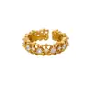 Anillos de Moda Europeos y Americanos de Lujo Nuevos de Colores con Circonita para Mujer con Forma de Serpiente, Anillos Abiertos con Forma de Corazón y Mariposa al por Mayor