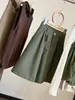 Falda midi de pana artística retro estilo coreano para mujer, otoño e invierno, de cintura alta, adelgazante, holgada, versátil, línea A
