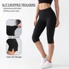 Suministro Exclusivo Transfronterizo de Pantalones Capri Deportivos, Leggings Elásticos Ajustados de Cintura Alta Adelgazantes, Pantalones Ajustados con Abertura Lateral