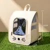 Mochila para Mascotas Plegable Transpirable Transportín para Gatos Portátil para Salidas Ventana Visual Bolsa Cápsula Espacial Bolsa de Viaje para Perros Pequeños