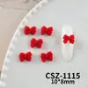 Accesorios para Uñas con Moño de Cinta Afelpada Rosa y Blanco Corbata de Moño Roja Oso de Peluche Decoraciones para Uñas Venta al por Mayor