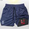 Pantalones de Playa de Verano para Hombre Doble Capa 2 en 1 Estilo Europeo y Americano, Pantalones Deportivos de Malla para Correr, Pantalones Cuádruples de Secado Rápido Impermeables