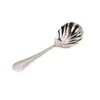 Cuchara de Acero Inoxidable con Mango Largo de Alto Atractivo Estético, Textura Martillada, Forma de Concha, Cuchara de Mesa, Cuchara para Sopa, Cuchara de Servir para el Hogar, Cuchara de Servir Extra Gruesa para Gachas