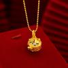 Colgante de bolsita azul quemada, estilo antiguo, bañado en oro, serie Bendición de Tianguan. Colgante de quemador de incienso hueco, estilo étnico, dorado Arsa para mujer.