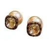 Pendientes de Perla con Estampado de Leopardo Retro Francés Atmósfera Otoño/Invierno Versátiles Usables Ambos Lados Pendientes de Circonita Pendiente de Lujo Ligero Venta al por Mayor