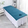 Toalha de Cama para Salão de Beleza com Acabamento nas Bordas, Toalha de Banho, Lençol para Maca de Massagem, Espessa e Absorvente, Pode ser Personalizada com Logo, Toalha para Maca de Terapia com Abertura, Toalha Grande