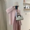 Chamarra Suéter para Mujer 2025 Otoño Felpa Dulce Diseño Coreano Nicho Imitación Visón Terciopelo Blanco Cardigan Tejido
