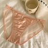 Ropa Interior de Malla de Satén de Lujo Francés para Mujer Sexy Transparente Transpirable Secado Rápido Algodón Entrepierna Sin Costuras Calzones de Cintura Baja