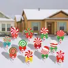 Señales Populares Navideñas Transfronterizas para el Suelo, Decoraciones de Cajas de Regalo Navideñas, Camino Exterior, Sendero, Terraza, Suministros para Fiestas en el Jardín