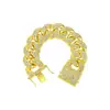 Pulsera de Hombre Hip-Hop Moderna de 29 mm de Grosor Cadena Cubana Grande Dorada Joyería con Incrustaciones de Diamantes de Aleación Transfronteriza Amazon