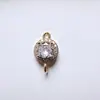 Chapado en Cobre Color Oro Verdadero 18K Pulsera Redonda de Circonita Colgante Doble Collar Pendientes de Cristal Material para Hacer Pendientes DIY Accesorios