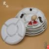 Plato de Salmuera Redondo de Melamina con Cinco Compartimentos para Dulces Vajilla Plato para Filete de Pescado Blanco Compartimento para Frutas Tkv Plato para Snacks de Plástico
