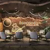 Papel pintado de cemento luminoso imitación 3D Tela de pared de fondo retro para bar, cafetería, barbacoa, tienda, estilo industrial de moda en internet