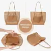 Bolsa de Playa Plegable Malla Bolso de Mano Malla Bolso de Hombro para Mujer Esencial de Viaje de Verano Bolsa de Juego