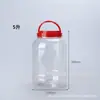 Tarro de Comida Transparente para Mascotas 1L Cubo con Asa 2L Tarro Sellado para Granos 5L Cubo para Pepinillos Cubo para Salsa Picante Tarro de Almacenamiento