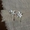 Novos Brincos de Prata S925 Estilo Chinês com Agulha de Prata, Gota d'Água e Lírio para Mulheres, Brincos Florais Tridimensionais Artísticos e Elegantes no Estilo Floral Retrô