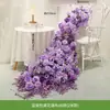 Arreglo Floral de Mesa Cascada en Rosa y Morado, Popular Decoración Floral de Mesa Cascada en Línea, Flores Artificiales para Bodas, Hoteles, Compromisos, Pedidas de Mano y Mesitas de Noche