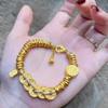 Vietnam Shajin Ley Antigua Moneda de los Cinco Emperadores Pulsera Tejida para Hombre y Mujer Pulsera Tejida Vintage Cuerda Gruesa de la Suerte Pulsera Tejida
