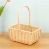 Cesta de Flores de Festival Rattan Sintético Palha Nova Cesta Tecida Pura Cesta de Flores Portátil Flor Seca Flor Arranjo de Flores Arte Floral Acompanhamento Cerimônia
