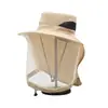 Sombrero Anti-Mosquitos para Pesca para Hombres, Protección Solar para Mujeres, Máscara Anti-Insectos para Montañismo al Aire Libre, Cubierta para la Cabeza Anti-Abejas, Sombrero de Sol para Pesca Nocturna de Verano