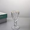 Copa de Vidrio de Color con Relieve en Forma de Diamante Retro Europeo, Copa para Licores, Copa de Vino, Copa para Vino Blanco, Copa de Whisky Estilo Nórdico para Fiestas