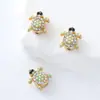 Accesorios Metálicos Microincrustados Transfronterizos, Dijes Colgantes de Tortuga Serie Océano, Accesorios para Manualidades, Materiales para Collares y Pendientes